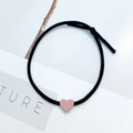 Minimalistisches elastisches Haargummi mit rosa Herzanhänger als Armband nutzbar - Rosa Herz