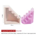 Trapezoid step silicone mold for DIY candles and soap, size 126x85x46mm in pink finish - Staircase Trapezoid Mold SX-LZ-03 / Light Pink/White