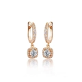 Elegante Ohrhänger aus S925 Sterlingsilber in Roségold mit quadratischem Diamantbesatz - Roségold