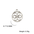 Polished stainless steel cutout flower pendant charm with geometric sacred geometry - Six-Petal Flower / Steel
