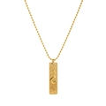 Macro detail of 18K gold plated Capricorn tarot pendant with stars and rhinestone - Capricorn