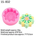 Pink rose silicone fondant mold with detailed petal texture and floral clay samples - 1# Style (15-832) / Pink
