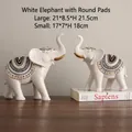 Figurines d'éléphants modernes en céramique blanche et or pour décoration, lot de deux - Grand 21,5cm + Petit 18cm / Lot de 2 Éléphants Blancs