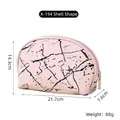 Roze cosmetische tas met marmerpatroon 21,7x14,3x7,6cm weegt slechts 88g - Schelpvormig (X-194) / Lichtroze