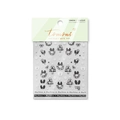 3D Christmas nail art stickers with black and white crystal tree and bow designs - TO-4518 Black and White Bow Crystal Style