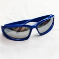 Y2K futuristic blue sports sunglasses with silver mirror lenses for outdoor cycling - Blue Frame Silver Mirror