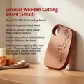 Mini ebony wood cutting board 22x16cm with cat motif and round handle for baby fruit - Engraved Small Board 22*16*2cm