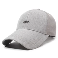 Gray mesh baseball cap with mountain embroidery for outdoor sports and sun protection - Adjustable / Light Gray