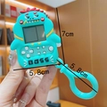 Mint green monster handheld game console keychain with size labels and functional buttons - Green Dinosaur Game Console