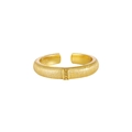 Minimalist S925 sterling silver open ring in golden finish with a matte brushed texture - WJ171/Narrow Version / Adjustable Open / 18K Gold
