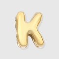 Golden vintage style metal letter K bubble pendant for DIY beaded jewelry projects - Letter K / 14K Gold