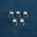 Close-up of five silver spiral hair pins with sparkling clear crystal rhinestones - Spiral Rhinestone Style (FZ-001) / 5 Pcs Set / Silver