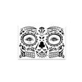 Halloween Day of the Dead face tattoo sticker with black skull patterns FL-008 - Style FL-008 (Single Sheet)
