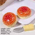 Miniatura di hamburger e coltello da formaggio in resina per fai da te e casa bambole - Pane al Sesamo Bianco