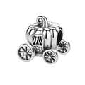 S925 sterling silver pumpkin carriage charm bead for DIY bracelets with polished finish - Pumpkin Carriage (No. 9 YD0192)
