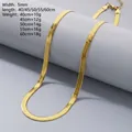 Gold-plated 5mm stainless steel blade chain necklace with length and weight details - 5mm / 40CM+5CM Extension Chain / Gold