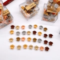 Mini star hair clips set in earthy tones including yellow and brown for baby girls - 16# Brown Star Style (36Pcs Boxed)