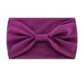 Elastic purple wide yoga headband with stylish bow knot made of soft stretch fabric - Chestnut Red