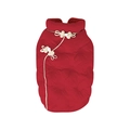 Chinese style red quilted dog vest with traditional white buttons for winter warmth - S / Red