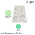 Grey silicone lotus leaf mold with various sizes and finished green leaf results - 3# (Lotus Leaf) / Clear