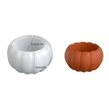 Orange pumpkin resin mold set in translucent silicone for DIY storage box crafting - Pumpkin Storage Box Base / White