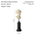 Statua busto classica con base nera, scultura angelo in resina da 35 cm per decorazione - Busto di Artemide (Dea della Luna)