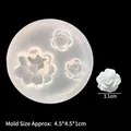 Flower shaped silicone mold for DIY resin jewelry making with rose and daisy patterns - Pattern 4-Mirror 16342 Small Rose