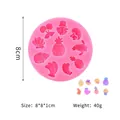 Pink silicone mold featuring pineapple and seashell patterns, 8x8x1cm dimensions - Fruit Mold / Pink