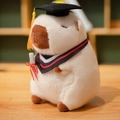Niedliches Capybara-Plüschtier mit Doktorhut und Urkunde für Absolventen - 23CM / Weißer Capybara Doktor