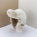 Colbacco invernale in finta pelle scamosciata beige con fodera spessa in peluche - M(56-58cm) / Beige