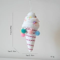 Ice cream shaped foam Christmas ornament with colorful plush balls and hanging rope - Ice Cream Ornament