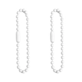 Cadena de bolas de metal blanco con conector para accesorios de llaveros artesanales - Blanco