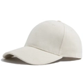Gorra de béisbol de lana de cordero crema con textura suave y diseño clásico minimalista - Ajustable / Blanco Roto