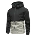 Giacca outdoor con cappuccio color-block con cerniere impermeabili e antivento - S / Grigio chiaro