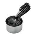 1/8 cup 30ml stainless steel measuring cup with black silicone handle for baking - 5 Piece Black Handle Measuring Cups Set