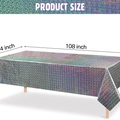 Mantel de fiesta láser plateado irisado de 108x54 pulgadas funda de lámina impermeable - Plata 137*274cm