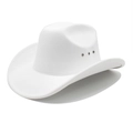 Classico cappello da cowboy in feltro bianco con prese d'aria laterali e tesa larga - M (56-58cm) / Bianco
