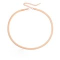 Minimalist snake chain necklace in rose gold finish with lobster clasp and extender - 5mm/42+8cm / Rose Gold