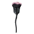Single rose-shaped makeup brush with black stem and pink-tipped soft bristles - Black Rose Handle Pink Gradient