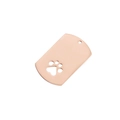 Ciondolo piastrina in acciaio oro rosa con design a zampa e finitura lucida a specchio - Oro Rosa