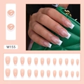 Classic medium-long French tip press-on nails in pink and white with 24 pieces set - Simple French (W155)