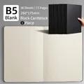 B5 black cover notebook with 72 blank pages for sketching and minimalist note-taking - B5 Blank Black Card Style