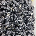 Bulk mushroom-shaped pendants in black stone with white spots and silver loops - Snowflake Obsidian