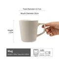 Minimalist cream white ceramic mug with vertical relief pattern and 500ml capacity - 500ml / A Grade / Off White