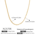 Waterproof gold stainless steel ocean series necklace pendant with size and weight specs - Gold Multi Size Chain Necklace (XL31706)