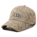 Gorra de béisbol caqui con estampado de salpicaduras de tinta y bordado NY&GD sport - Beige Oscuro