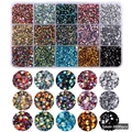 Colorful 5mm resin flatback rhinestones set with 3800pcs in a 15-grid storage box - BKHZ-019 (5mm-3800pcs)