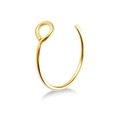 Sleek U-shaped golden stainless steel nose ring with fine closed loop detail - Gold
