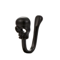 U-shaped black non-pierced nose clip with a unique micro-pave skull design - Black Skull (8784)