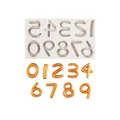 Stampo in silicone per numeri 0-9 per cioccolato e fondente con decorazioni torta dorate - Stile Numeri (B174) / Grigio